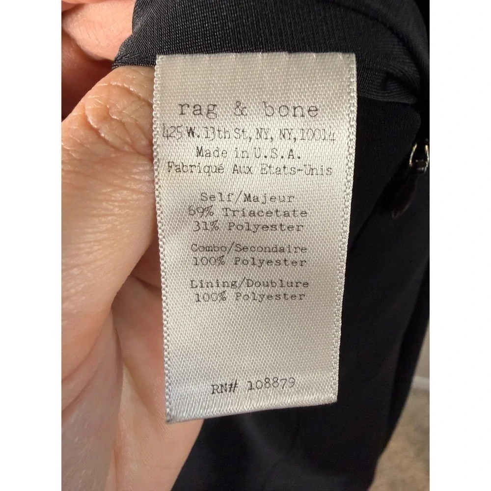 rag & bone Black Sleeveless Crisscross Open Back Pleated Mini Dress Size 6